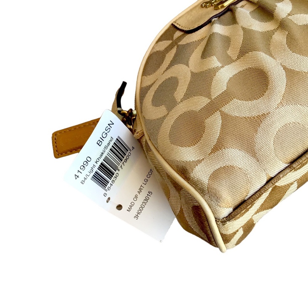 Coach Signature C Large Cosmetic Bag Light Khaki Sand - Picture 4 of 9